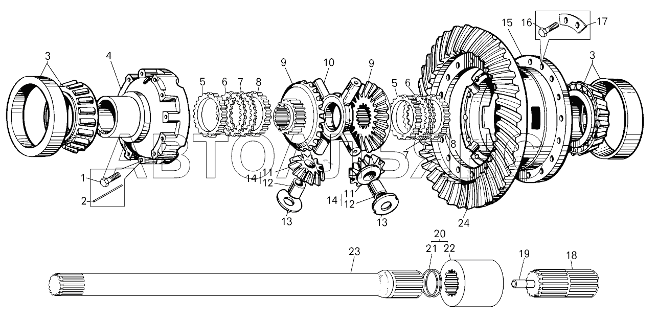 Дифференциал заднего моста ;Rear axle differential gear