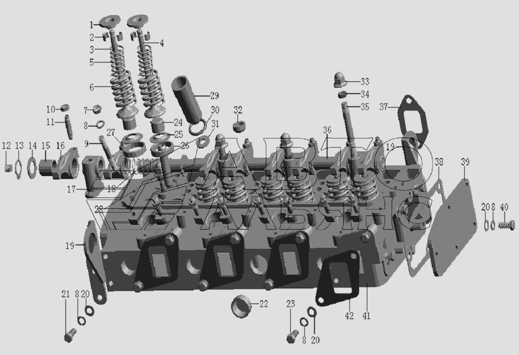 QC490Q(DI)-03000 Cylinder head assembly