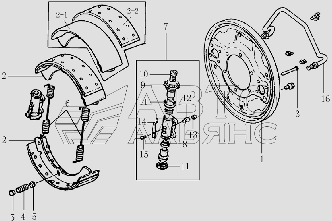 3502D120 Rear brake assembly