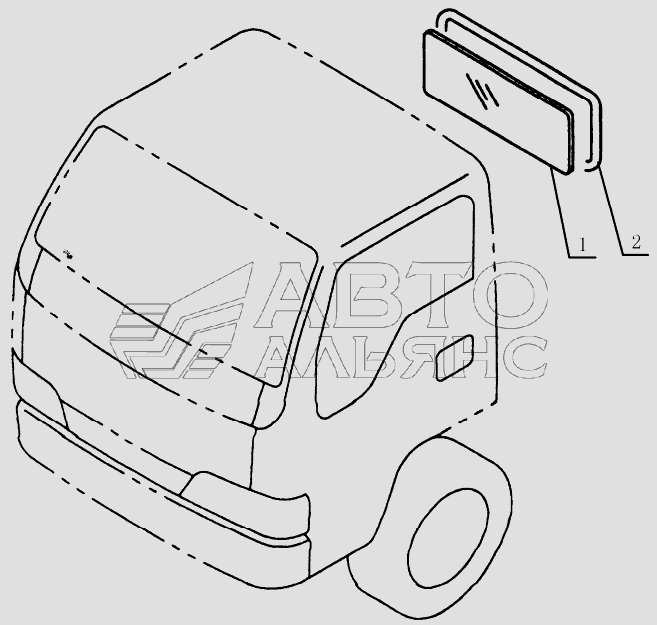 5603D0 Rear windshield glass