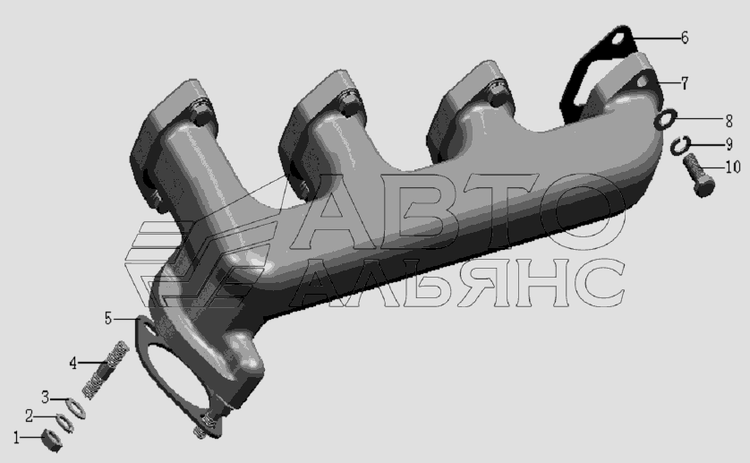 QC490Q(DI)-08000 Exhaust pipe assembly