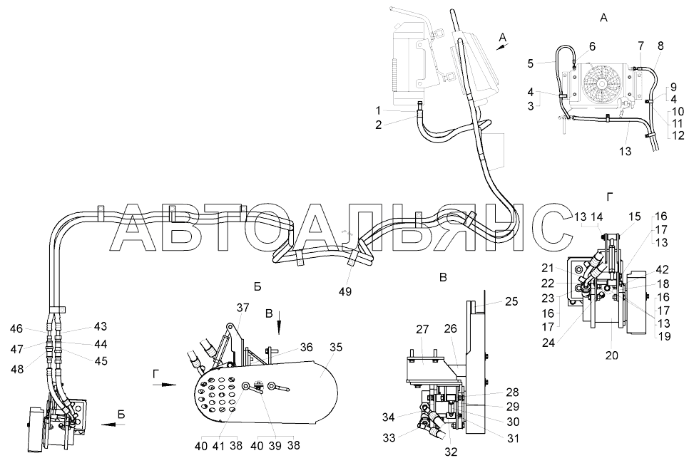 Установка трубопроводов кондиционера (75581-8100008);Mounting of conditioner pipelines