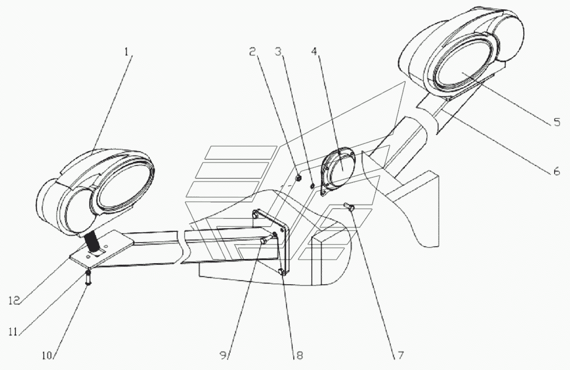 Установка передних осветительных и электрических приборов