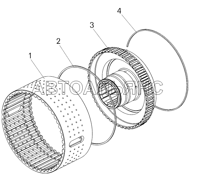 Барабан фрикциона второй передачи;Drum of second step friction clutch