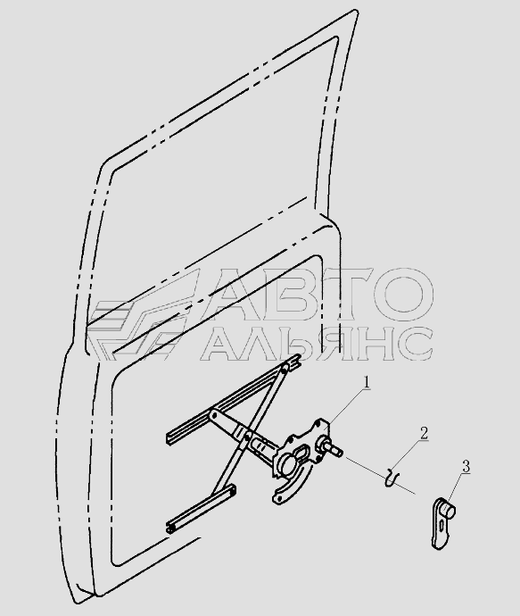 6204B3 Back-door glass regulator