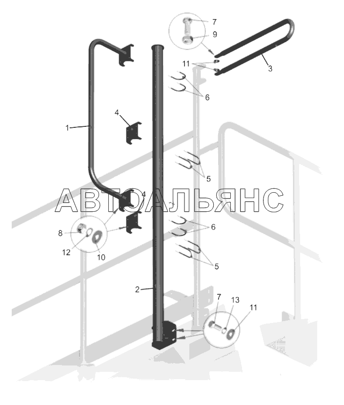 Установка кронштейнов зеркал (75306-8201006-10);Mounting of mirrors brackets