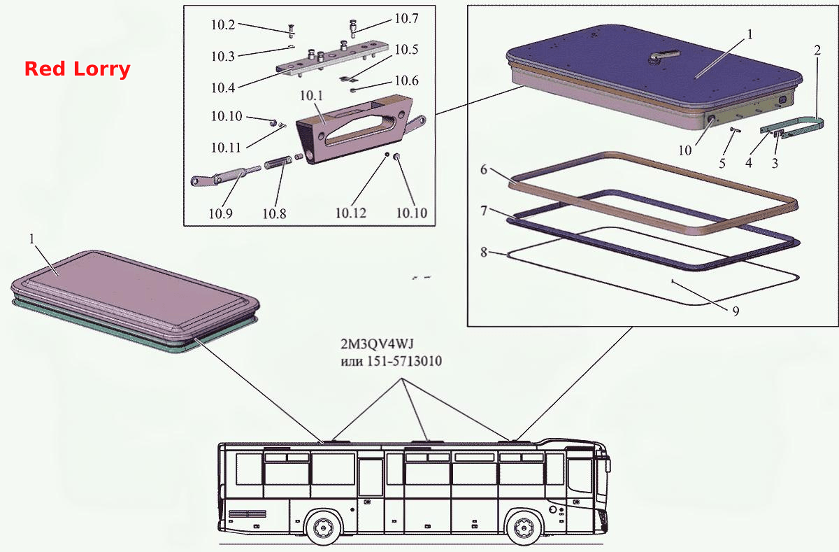 Установка люков крыши 203062-57130003