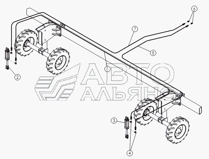 REAR STRUT HYDRAULICS - 11.2 X 24 TIRES (OPTIONAL)