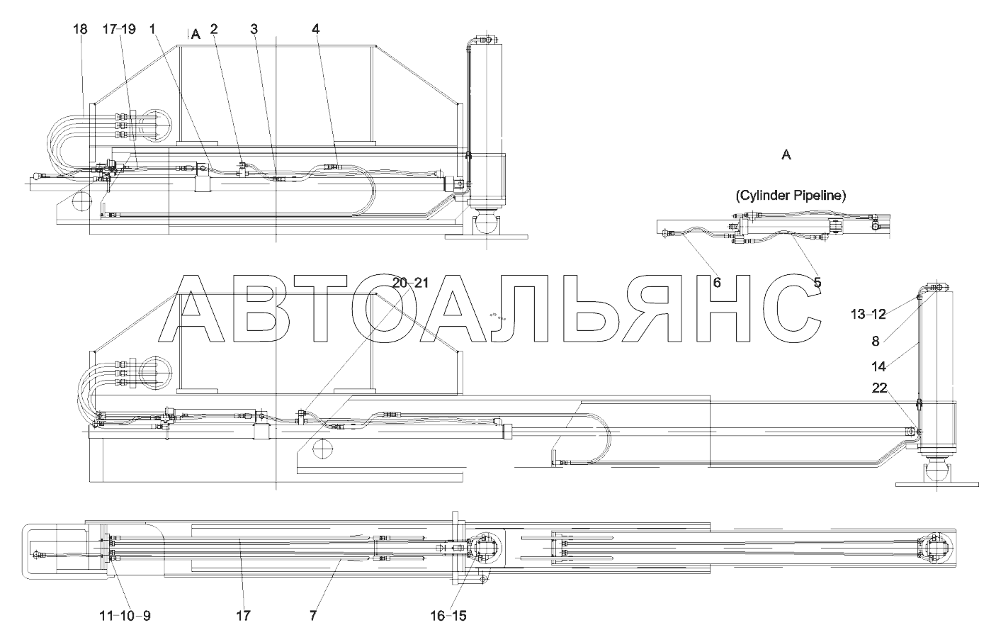 A810201023785 Труба, аутригер, задняя