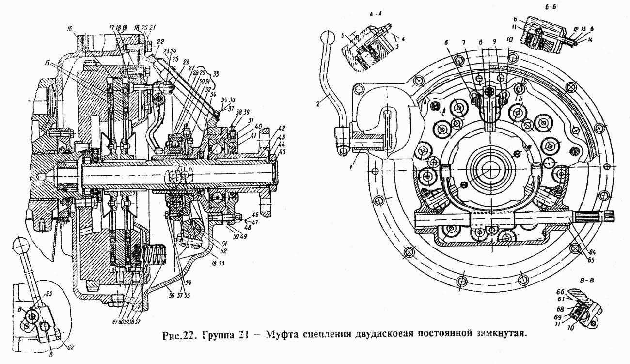 Муфта сцепления двухдисковая постоянно замкнутая