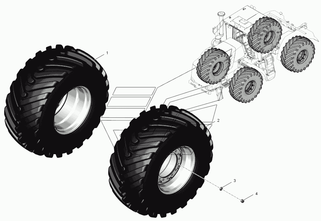 744Р2-31.00.000 Колеса с шиной 30,5 R32