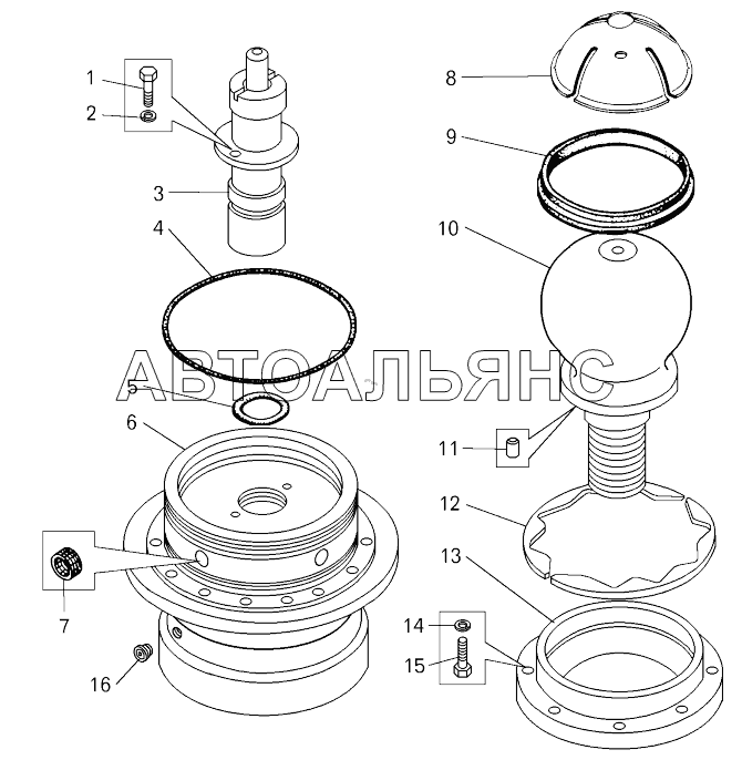 Крышка переднего цилиндра подвески нижняя;Lower cover of front suspension cylinder