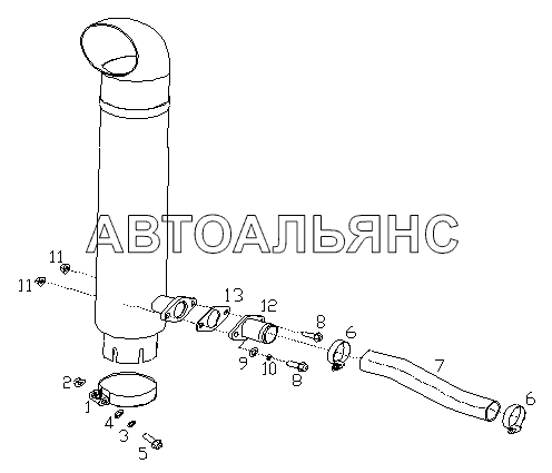 ГРУППА ВЫХЛОПНЫХ ТРУБ, ВЫХЛОПНАЯ ТРУБА S00004880+