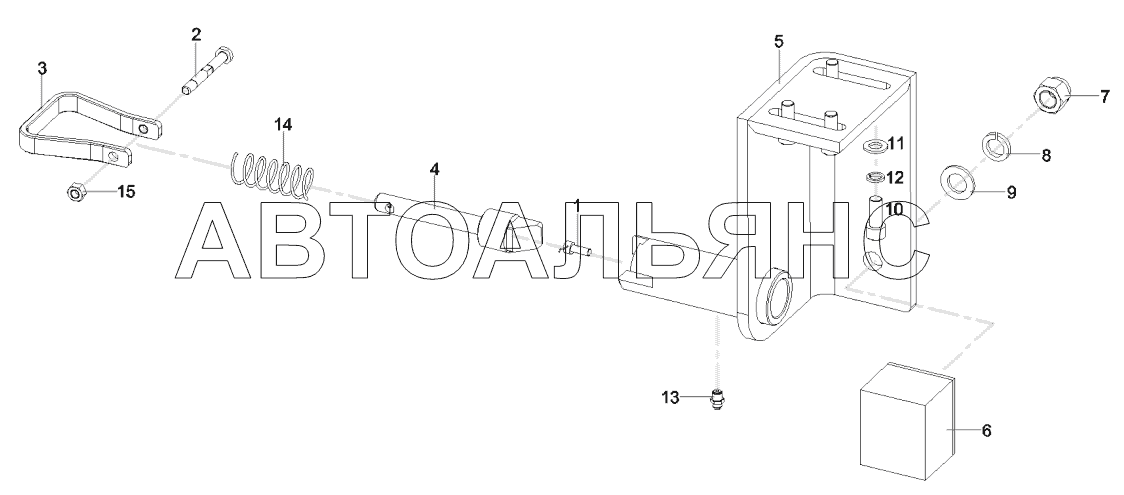 11824005 Mounting, lock, outrigger, left