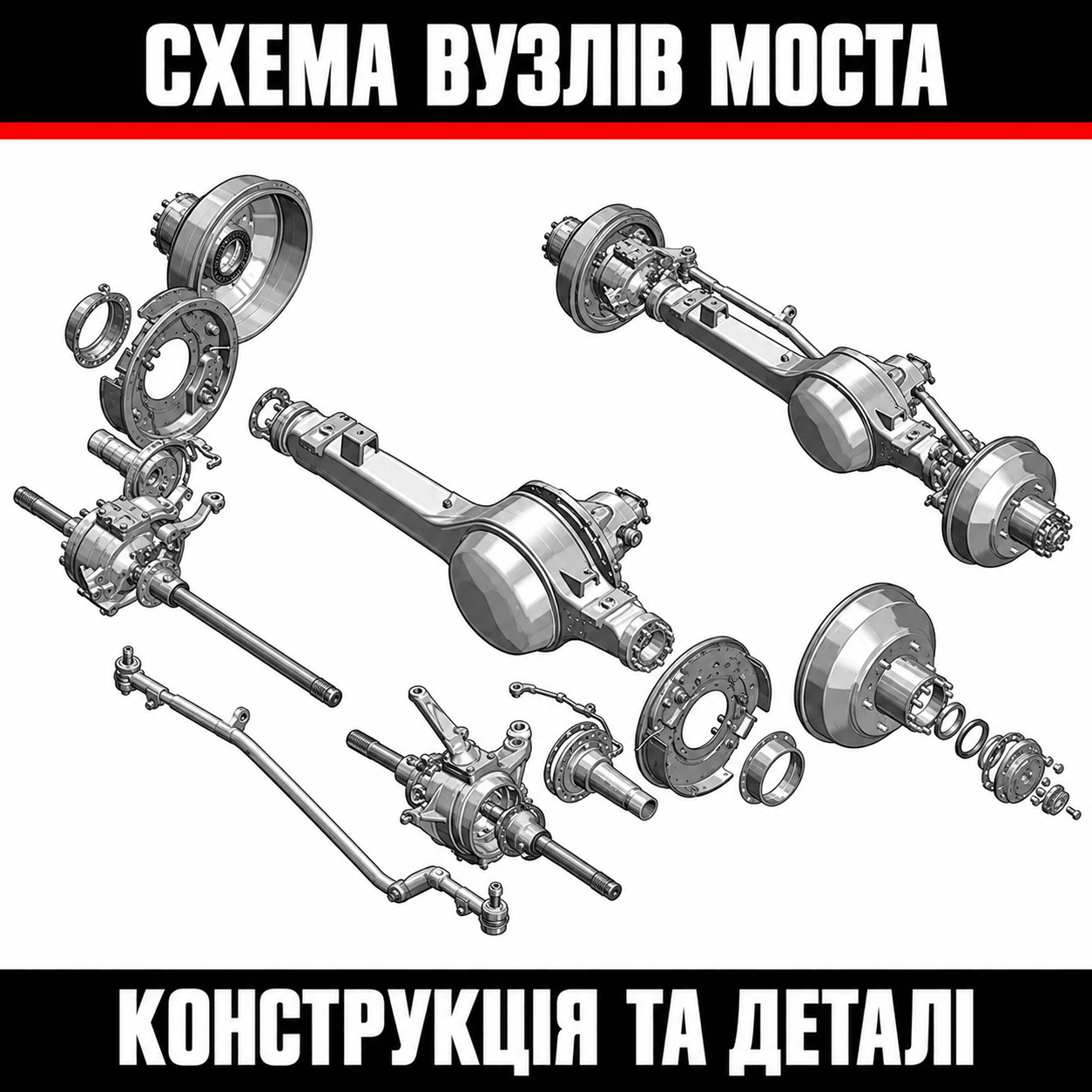 33081-2300012-70. Мост передний ведущий с тормозами и ступицами